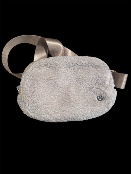 lululemon athletica Handbags - lululemon athletica Cream Sherpa Crossbody Belt Bag with Metallic Strap